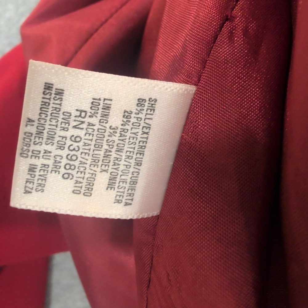 Casual Corner Stretch Red Blazer Jacket Women Size Petite Professional Size 6 - Picture 3 of 4